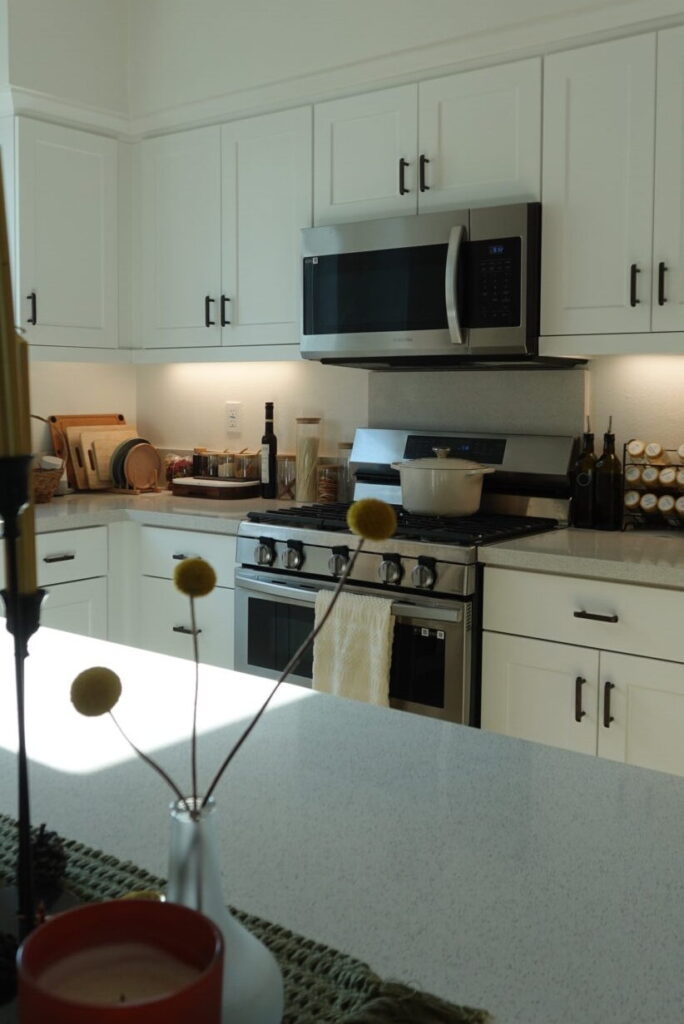 kitchen cabinet hardware upgrade white cabinets stove angle