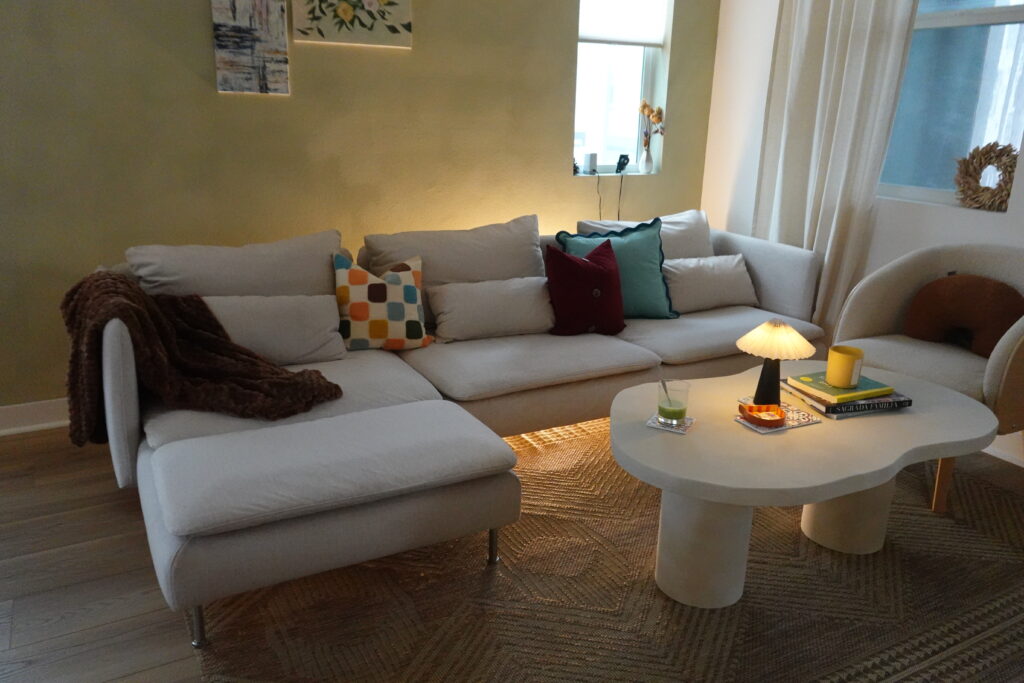 ikea soderhamn couch with custom claw proof cover oat beige