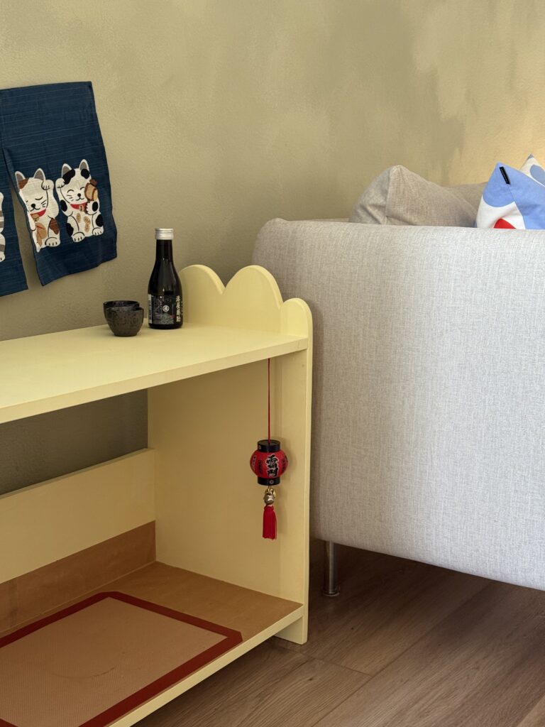 izakaya themed DIY cat feeding station