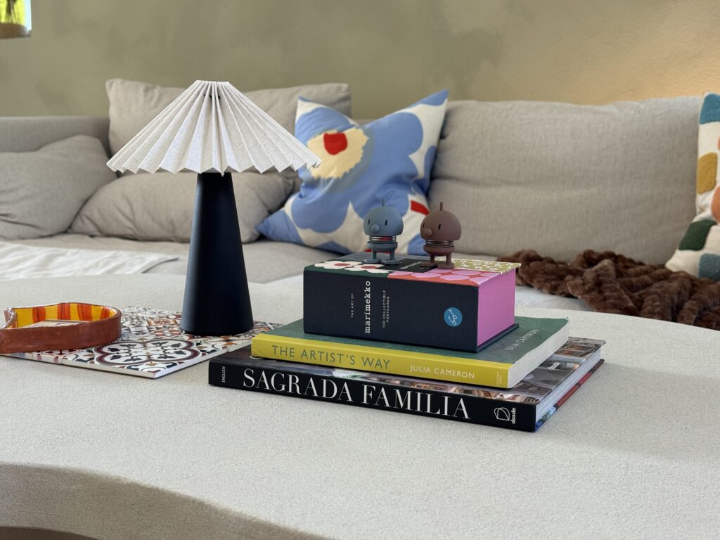 coffee table decor with Marimekko items