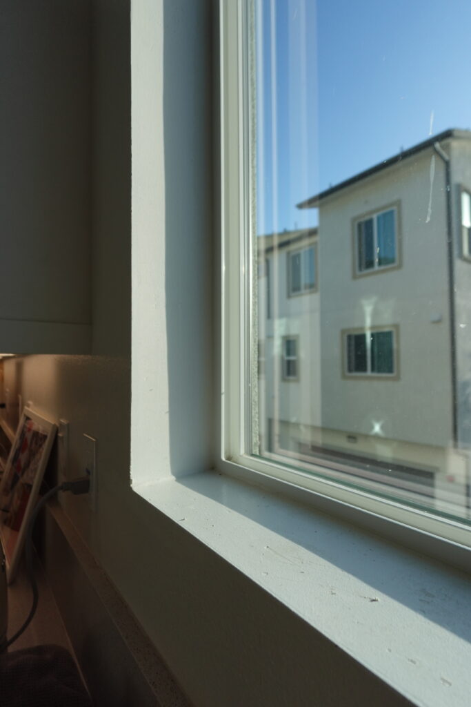 white naked window sill